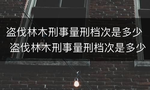 盗伐林木刑事量刑档次是多少 盗伐林木刑事量刑档次是多少