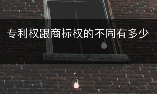 专利权跟商标权的不同有多少