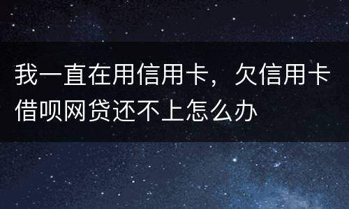 我一直在用信用卡，欠信用卡借呗网贷还不上怎么办