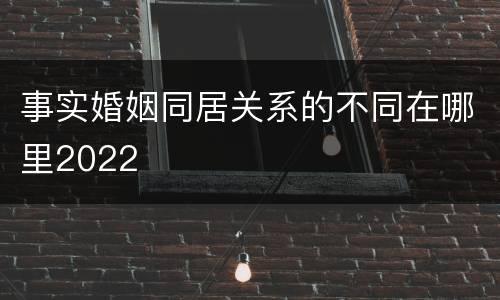 事实婚姻同居关系的不同在哪里2022