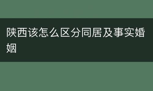 陕西该怎么区分同居及事实婚姻