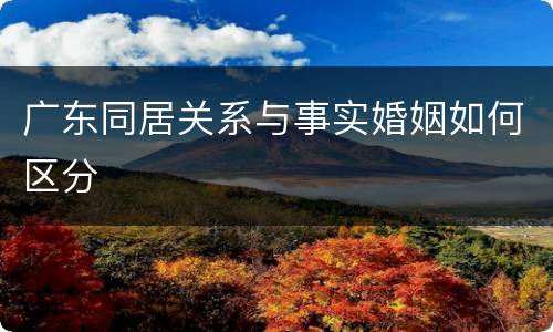 广东同居关系与事实婚姻如何区分