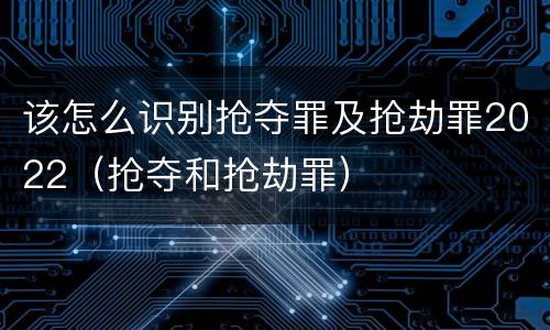该怎么识别抢夺罪及抢劫罪2022（抢夺和抢劫罪）