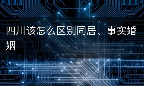 四川该怎么区别同居、事实婚姻
