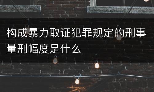 构成暴力取证犯罪规定的刑事量刑幅度是什么