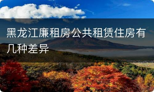 黑龙江廉租房公共租赁住房有几种差异