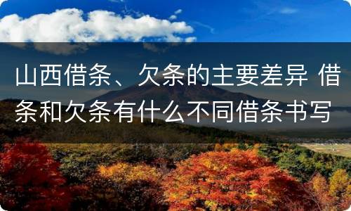山西借条、欠条的主要差异 借条和欠条有什么不同借条书写