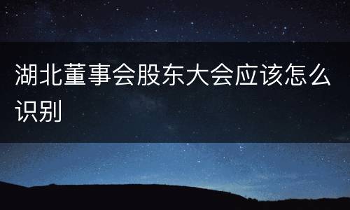 湖北董事会股东大会应该怎么识别