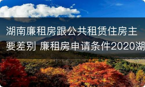湖南廉租房跟公共租赁住房主要差别 廉租房申请条件2020湖南