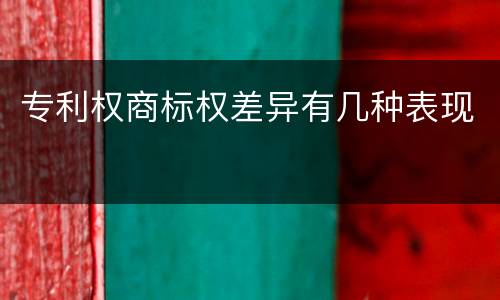 专利权商标权差异有几种表现