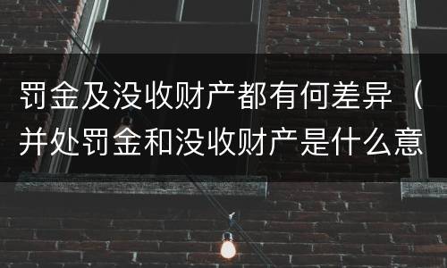 罚金及没收财产都有何差异（并处罚金和没收财产是什么意思）