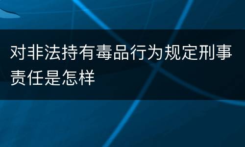 对非法持有毒品行为规定刑事责任是怎样