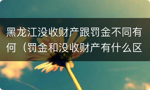 黑龙江没收财产跟罚金不同有何（罚金和没收财产有什么区别）