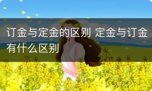 订金与定金的区别 定金与订金有什么区别