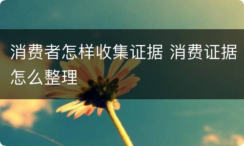 消费者怎样收集证据 消费证据怎么整理