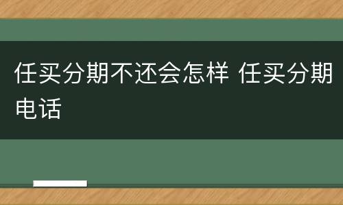任买分期不还会怎样 任买分期电话