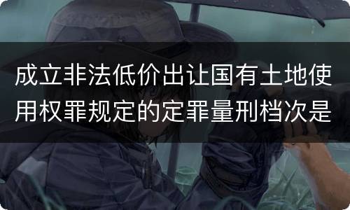 成立非法低价出让国有土地使用权罪规定的定罪量刑档次是怎样的