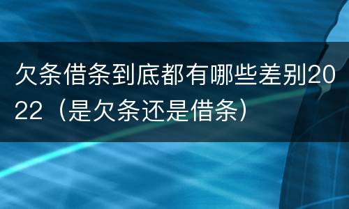 欠条借条到底都有哪些差别2022（是欠条还是借条）