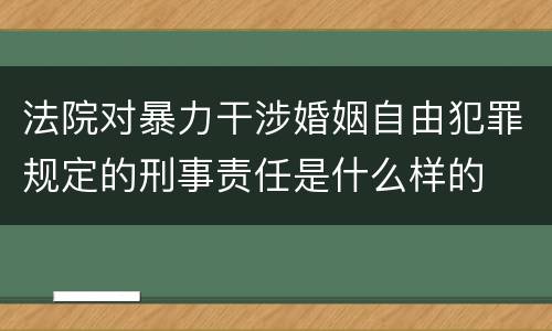 法院对暴力干涉婚姻自由犯罪规定的刑事责任是什么样的