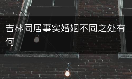 吉林同居事实婚姻不同之处有何