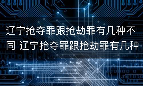 辽宁抢夺罪跟抢劫罪有几种不同 辽宁抢夺罪跟抢劫罪有几种不同处罚