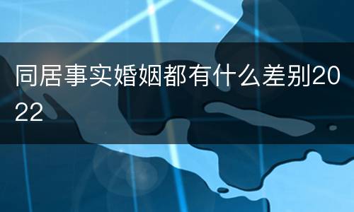 同居事实婚姻都有什么差别2022