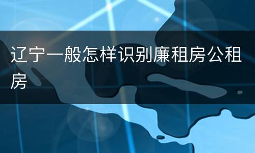 辽宁一般怎样识别廉租房公租房