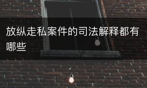 放纵走私案件的司法解释都有哪些