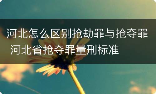河北怎么区别抢劫罪与抢夺罪 河北省抢夺罪量刑标准