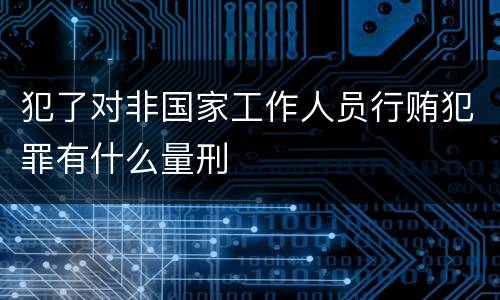 犯了对非国家工作人员行贿犯罪有什么量刑