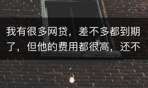 我有很多网贷，差不多都到期了，但他的费用都很高，还不起了，怎么办才好