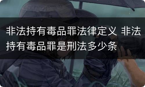 非法持有毒品罪法律定义 非法持有毒品罪是刑法多少条
