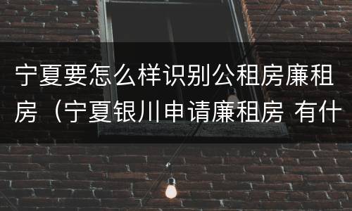 宁夏要怎么样识别公租房廉租房（宁夏银川申请廉租房 有什么条件）