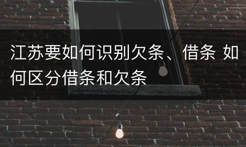 江苏要如何识别欠条、借条 如何区分借条和欠条