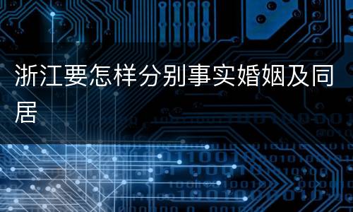 浙江要怎样分别事实婚姻及同居