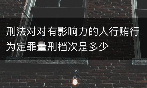 刑法对对有影响力的人行贿行为定罪量刑档次是多少