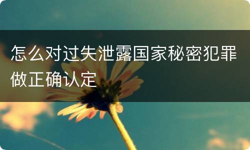 怎么对过失泄露国家秘密犯罪做正确认定