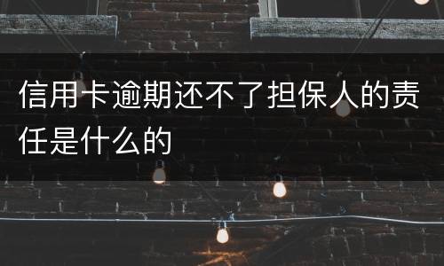 信用卡逾期还不了担保人的责任是什么的