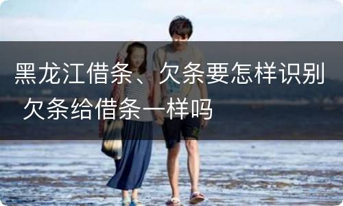 黑龙江借条、欠条要怎样识别 欠条给借条一样吗