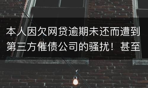 本人因欠网贷逾期未还而遭到第三方催债公司的骚扰！甚至是我所以亲戚朋友都