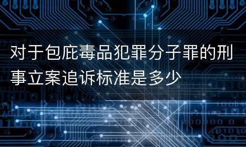 对于包庇毒品犯罪分子罪的刑事立案追诉标准是多少