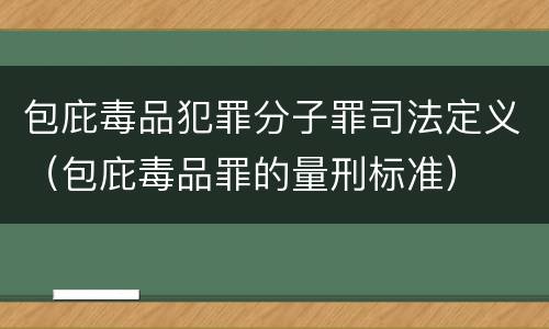 包庇毒品犯罪分子罪司法定义（包庇毒品罪的量刑标准）