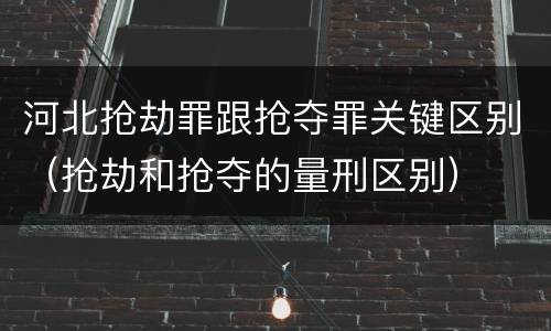 河北抢劫罪跟抢夺罪关键区别（抢劫和抢夺的量刑区别）