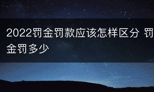2022罚金罚款应该怎样区分 罚金罚多少