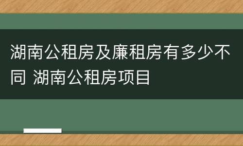 湖南公租房及廉租房有多少不同 湖南公租房项目