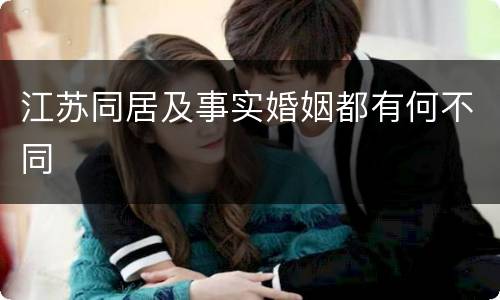 江苏同居及事实婚姻都有何不同