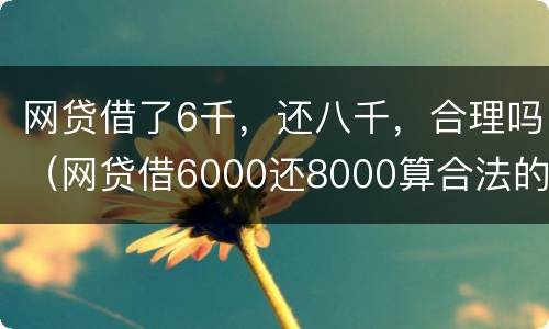 网贷借了6千，还八千，合理吗（网贷借6000还8000算合法的吗）