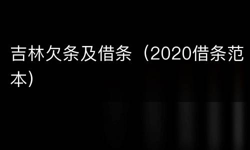 吉林欠条及借条（2020借条范本）