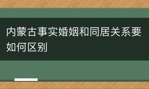 内蒙古事实婚姻和同居关系要如何区别