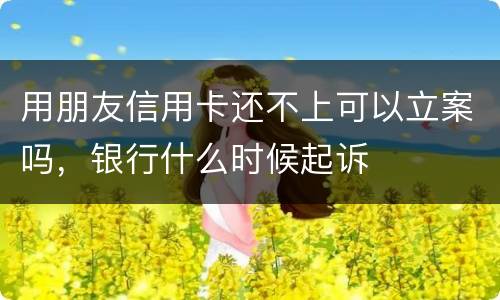用朋友信用卡还不上可以立案吗,银行什么时候起诉